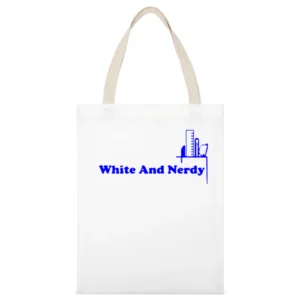 white and nerdy White Canvas Tote Shopping Bag
